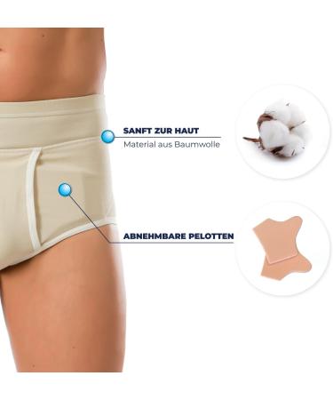 Pani Teresa Medica Bentbruch Slip for Men Inguinal Hernia Underpants & Boxers XS Beige Comfort & Support for Hernia Relief - Buy Online on GoSupps.com