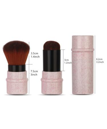 Shop Pink Retractable Kabuki Brush - Travel-Friendly Foundation & Concealer Tool for Flawless Makeup - Buy Online on GoSupps.com