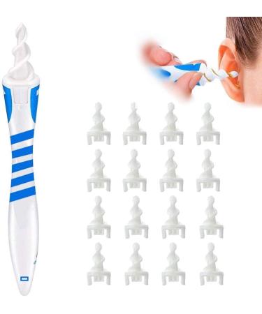 Smart Swab - Spiral Ear Cleanser - Earwax Remover Tool - 16 Replaceable Tips - Safe & Pain Free - Reusable Earwax Removal Kit - Soft & Gentle Ear Cleaning