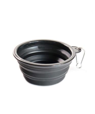 BINDAN Collapsible Dog Bowl Small Water Folding Portable Travel Foldable Silicone Collapsible Food for Pet Dog (Black)