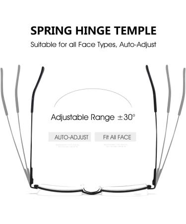 Vevesmundo Mini Compact Metal Reading Glasses - Lightweight Spring Hinge Classic Design 3-Pack (Black 4.0x) - Perfect Reading Aid for On-the-Go - Buy Online on GoSupps.com