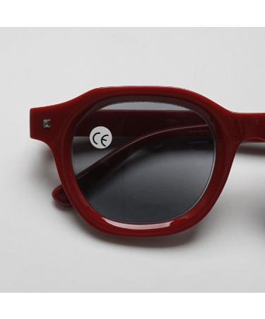 Lanomi Unisex Reading Glasses with Sun Protection & Blue Light Filters - Prescription-Ready Red Frame Gray Lens 3.0x - Buy Online on GoSupps.com