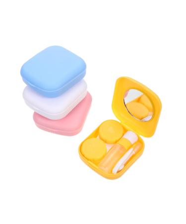 Partykindom 4 pieces contact lens container contact lens box contact lenses case colored contact lens box container for cosmetic lenses for cosmetic lentils mini protection