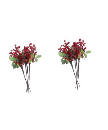 Zerodeko 10 Pcs Wedding Decoration Simulation Berry Branch Christmas Berry Pick Vases for Flowers Flower Vase Artificial Red Berry Stems Floral Plants Picks Display Blueberry Fruit Vacation Redx2pcs Size 5x2pcs