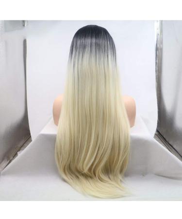 SHIYID Natural Black Blonde Lace Front Wigs Silky Straight Heat Resistant Synthetic Wigs for Women | Shop Internationally - Buy Online on GoSupps.com