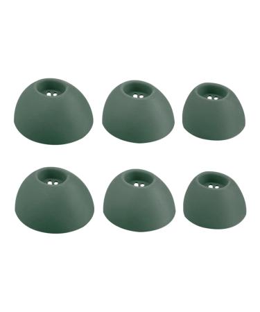 3Sets Silicone Earbud Tips Earplugs for Buds 2 in Ear Headphones Eartips Sound Isolation Dark Green