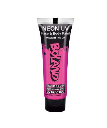 Boland 45201 - Tube neon UV face & body color neon pink 10 ml make -up color on water -based easy to apply and remove motto party carnival Halloween
