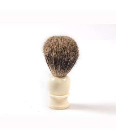 Shaving brush hand turned white plastic handle - Direct from France