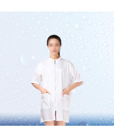 Lurrose hair cover aprons for men jackets men s vest hairdresser apron Salon Robes for Client hair dye jacket Stylist work uniform hair stylist jacket cloak Spa men and women white L White - Buy Online on GoSupps.com