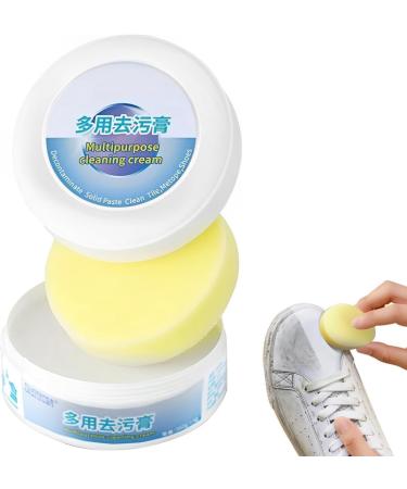 Multi-Functional Cleaning and Stain Removal Cream Shoe Cleaning Cream Multi Purpose Cleaning Cream White Shoe Cleaning Cream with Sponge White Shoe Cleaner Shoes Decontaminate Solid Paste(1pcs) - Buy Online on GoSupps.com