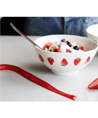 Bowl Snack Dip Bowls Dishware Household Ceramic Rice Bowl Strawberry 6 inch Noodle Bowl Creative Cute Large Capacity Salad Bowl Compatible with Kitchen Restaurant Gifts - Buy Online on GoSupps.com