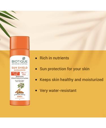 Bio-tique Bio Sandalwood Sunscreen SPF 50+ | Ultra Soothing Face Lotion for All Skin Types | Moisturizing & Water Resistant | 4.23 Fl Oz - Buy Online on GoSupps.com