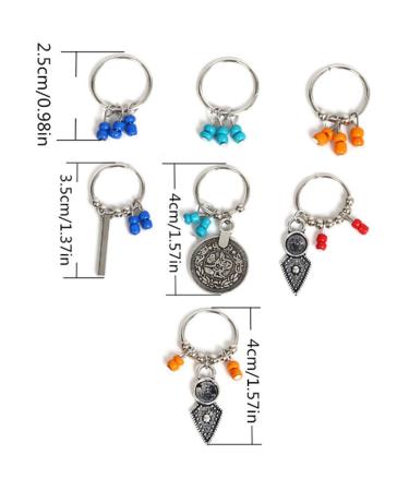 14 Pieces Colorful Hair Rings - Shiny Silver Braid Accessories with Coin Pearl Pendants | Fashion Hair Jewelry for Women & Girls - Buy Online on GoSupps.com