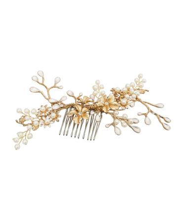 Angoily flower hairpin hair comb mosaic bride pearl hairpin comb hair clip comb little pearl hair pin hairpin manual flower hair clip comb