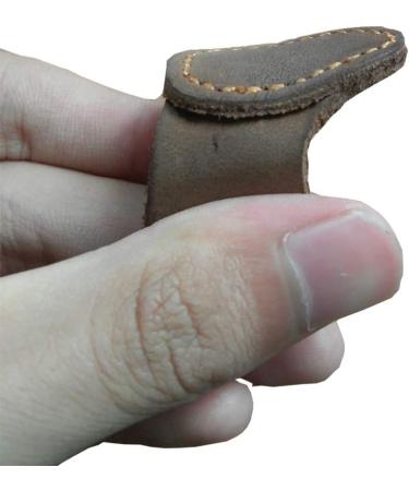 Soft Leather Thumb Ring Archery Finger Protector for Traditional Bow - Brown - Buy Online on GoSupps.com