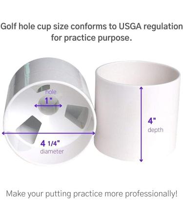 GOTAYA 4pcs Golf Hole Cups for Practice Putting & Chipping | USGA & LPGA Regulations | Durable White Plastic ABS | Outdoor/Indoor Use - Buy Online on GoSupps.com