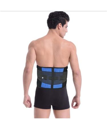 Neoprene Double Pull Posture Support Brace - Aofit Lumbar Lower Back Support Belt (XXL 40-44 inches) - Black & Blue - Buy Online on GoSupps.com