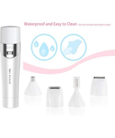 Sky Tower 5 in 1 USB Lady Shaver Set - Painless Hair Remover for Women - Bikini Trimmer Kit for Face, Arms, Legs - Perfect Gift for Girlfriend - Buy Online on GoSupps.com