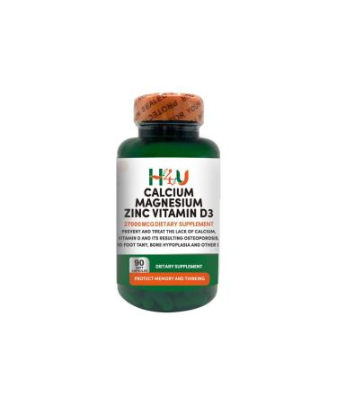 H4U Calcium Magnesium Zinc D3 | 120 Softgels Supplement | Calcium Magnesium Zinc Vitamin D3 | Non-GMO | Gluten-Free | Made in The USA