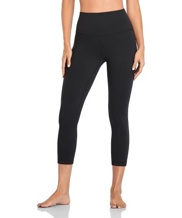 HeyNuts High Waisted Yoga Capris Leggings | Tummy Control Workout Pants | 21 Cropped Leggings - Black - Buy Online on GoSupps.com
