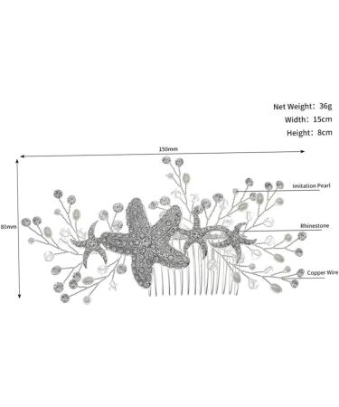 Angoily Starfish Side Hair Comb Bridesmaid Hair Accessories Women's Hair Clips Bridal Hair Pin Beach Wedding Hair Comb Rhinestone Bridal Hair Jewelry Sweet Headgear Wig Banquet Alloy - Buy Online on GoSupps.com