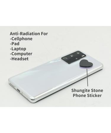 Yitana Schungit EMF Protection Cell Phone Plate - Anti-Radiation Heart Shape Stickers (Black 2 Pieces) - Buy Online on GoSupps.com