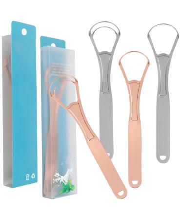 Stainless Steel Tongue Scraper for Adults - U Shape Oral Brush - 2 Pack Double & Single Layer - Buy Online on GoSupps.com