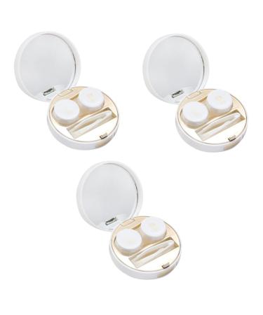 Healvian 3 STK contact lens container keeper contact lens organizer organizer Color case lens container portable lentil container Marbling storage box glasses case travel