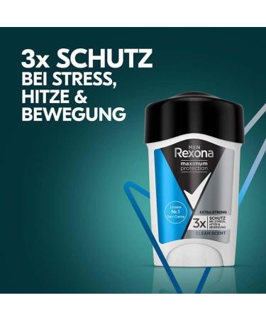 Rexona Men Maximum Protection Clean Scent Antiperspirant Deodorant with 48 Hour Protection Against Excessive Sweating and Body Odor 45ml 6 Pack - Buy Online on GoSupps.com