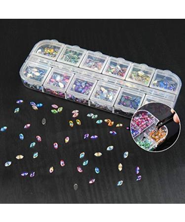 FOCCTS Nail Art Stones & Dotting Tools - 3D Glitter Nail Decoration Set for Stunning Nail Designs & Accessories - Buy Online on GoSupps.com
