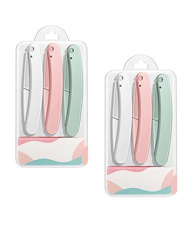 6PCS Fold Eyebrow Razors Microblading Blades Face Shavers for Women Dermaplaning Blades Trimmer Facial Razors for Women Peach Fuzz Dermaplaning Blades Tool Kit Eyebrow Shapers for Women and Men