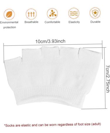 Skisuno Women's Cotton Half Socks - 4 Pairs Toe Tip Shoe Pads for Gymnastics & Sports | White Fingerless Five Toes Socks - Buy Online on GoSupps.com