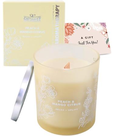 Large Peach Mango Tropical Citrus Candle - Natural Soy Aromatherapy Jar - Long Lasting 10.6 oz Fresh Summer Scent for Home - Perfect Gift for Men & Women - Buy Online on GoSupps.com