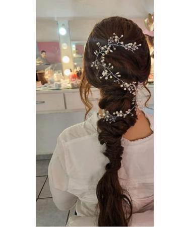 TQsuen Bride Wedding Crystal Hair Vine - 20 Pearl & Crystal Bridal Headband - Buy Online on GoSupps.com