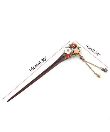Frcolor Wooden Chinese Hair Sticks with Tassel | Retro Blue Hair Accessories for Women | Stylish Hair Styling Tools - Buy Online on GoSupps.com