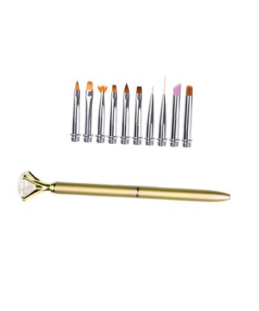 FRCOLOR 1 Set Nail Art Brush Nail Painting Brush Nail Brush Pen Nail Decoration Brush Nail Drawng Brush Nail Pen Nail Art Pen Kit De Manicura Boxed Liner 19.5*10cm Golden