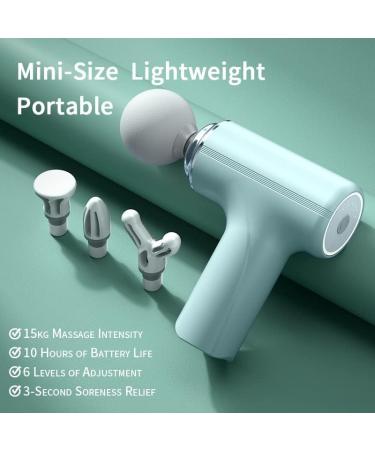 6-Speed Mini Massage Gun - Deep Tissue Muscle Massager with 4 Heads Perfect Gift for Men & Women - Body Neck Back Relief (Green) - Buy Online on GoSupps.com