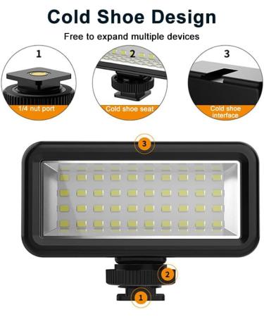 FitStill Underwater Dive Light - 40 LED High Power Video Light 131ft Waterproof - For GoPro, Canon, Nikon, Pentax, Panasonic, Samsung Cameras - Buy Online on GoSupps.com