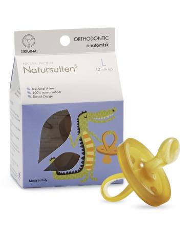 Natursutten Orthodontic Pacifier 12 Months & Up - Natural Rubber Pacifier - Eco-Friendly  100% BPA-Free Infant Pacifier - Made in Italy - 1 Piece 1 Count (Pack of 1) Butterfly/Round