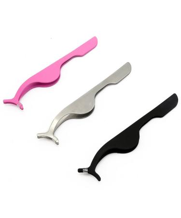 Demarkt per false eyelash applicator/remover tweezers clip nipper false whipped lashes lashes extension 3 colors