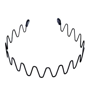 Black Wavy Metal Hair Bands 2 Pack - Unisex Headbands for Men and Women - Non-Slip Spring Sports Accessory - Buy Online on GoSupps.com
