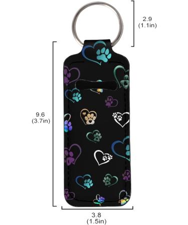 Neoprene Lip Balm Holder Keychain for Women - Dog Paw Design | 2Pcs Chapstick Sleeve Pouch - Buy Online on GoSupps.com