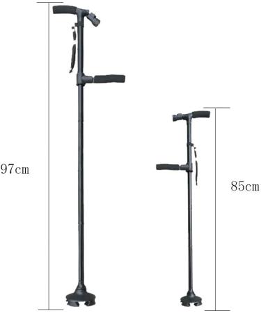 Walking Cane Folding Trekking Poles Double Handle Design with Flashlight Led Lights Adjustable Walking Stick for Old Men Get Up and Go - Buy Online on GoSupps.com