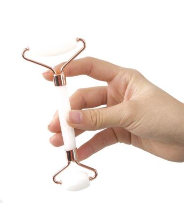 Jade Roller and Gua Sha Set - Facial Body Eyes Neck Massager Tool for Beautiful Skin Detox - Reduce Wrinkles Aging -(White Jade) White Jade 2019