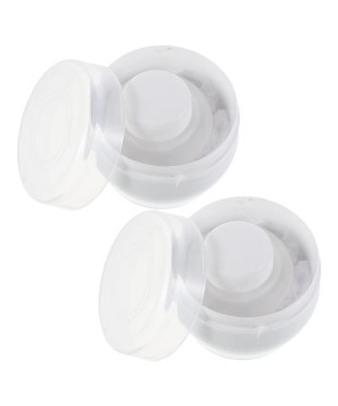 SHERCHPRY Bo te Poudre pour B b 2 Pi ces Blanche avec Houppette Douce Pot Portable pour Application Uniforme tui L ger pour Voyage et Soin Peau Sensible des Nourrissons