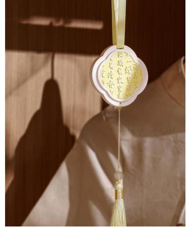 Gypsum Aromatherapy Pendant with Tassel | Chinese Style Car & Wardrobe Decor | Scented Air Freshener & Deodorizer (Freesia - Buy Online on GoSupps.com