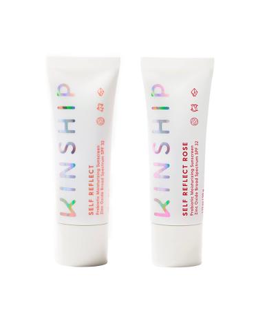 Kinship We Glow 2Gether Sunscreen Bundle - Includes 1 Self Reflect SPF 32 Moisturizing Sunscreen(1.75oz) + 1 Self Reflect SPF 32 Rose Scented Sunscreen(1.75oz) for Glowing Skin - 2-Piece Set