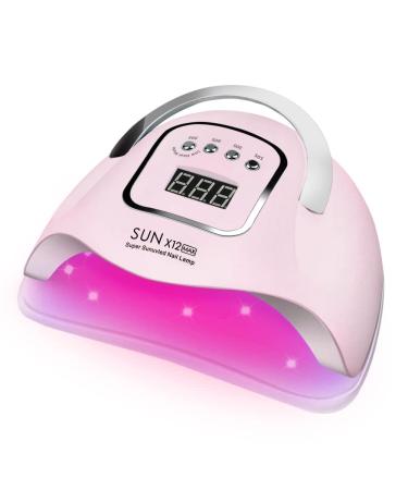 UV LED Gel Nail Lamp, Professional 280W Nail UV Light with 66 Lamp Beads Nail UV Dryer for Gel Polish Fast Curing LED Gel UV Nail Lamp, Gel Toe Nails Manicure and Pedicure Light for Salon Home Pink