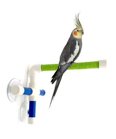 Bird Portable Suction Cup Shower Perch Window Wall Standing Platform Rack for Parrot Parakeet Macaw Cockatoo African Greys Budgies