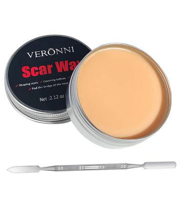 60g Scar Wax SFX Makeup Wound Modeling Scar Makeup Wax with Spatula Special Effects Stage Makeup White Skin Tone Scar Body Paint Wax Fake Wound (#01)